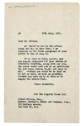 Letter from The Hogarth Press to Harcourt, Brace, and Company (17/07/1953)