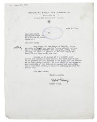 Letter from Harcourt, Brace, and Company to The Hogarth Press (20/07/1953)