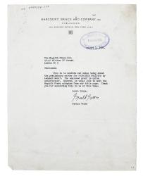 Letter from Harcourt, Brace, and Company to the Hogarth Press (07/08/1953)