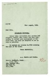 Letter from The Hogarth Press to Harcourt, Brace, and Company (31/08/1953)