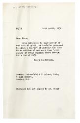 Image of typescript letter from Leonard Woolf to Weidenfeld & Nicolson (14/04/1954)  page 1 of 1