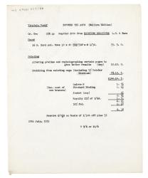 Information sheet for production costs of Between the Acts, Uniform Edition (29 Jul 1952)