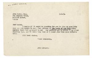 Image of typescript letter from John Lehmann to The Readers Union (03/06/1943) page 1 of 1