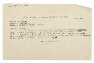 Image of typescript letter from John Lehmann to John Baker of the Readers Union (17/06/1943) page 1 of 1