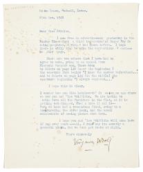 Image of a Letter from Virginia Woolf to Miss Perkins (25/11/1940)