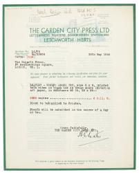 Image of a Letter from The Garden City Press to The Hogarth Press (16/05/1940)