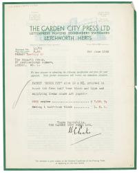 Image of a Letter from The Garden City Press to The Hogarth Press (03/06/1940)