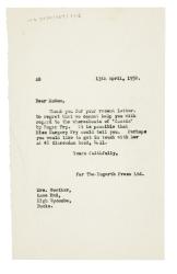 Image of a Letter from The Hogarth Press to E. M. Gunther (13/04/1950)