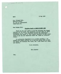 Letter from Rita Spurdle at The Hogarth Press to Yolande Diot at Éditions Denoël (17/05/1977)