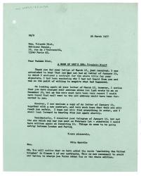 Letter from Rita Spurdle at The Hogarth Press to Yolande Diot at Éditions Denoël (24/03/1977)