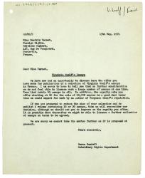 Letter from Susan Daniell at The Hogarth Press to Béatrix Vernet at Éditions Seghers (13/05/1971)