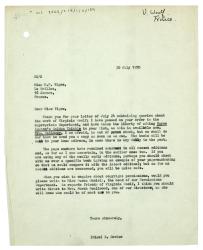 Letter from R. Davies at The Hogarth Press to M. P. Vigne at University of Bordeaux (30/07/1970)