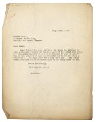 Image of a Letter from The Hogarth Press to Simone David (14/07/1926)