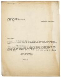 Image of a Letter from The Hogarth Press to Librairie Stock (23/12/1927)