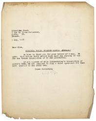 Image of a Letter from Leonard Woolf at The Hogarth Press to Librairie Stock (09/05/1928)