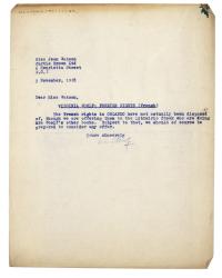 Image of a Letter from Leonard Woolf at The Hogarth Press to Jean Watson at Curtis Brown (05/11/1928)