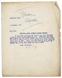 Image of a Letter from Leonard Woolf at The Hogarth Press to Librairie Stock (06/11/1928)