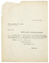 Image of a Letter from The Hogarth Press to Curtis Brown Ltd. (27/04/1929)