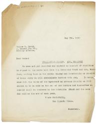 Image of a Letter from The Hogarth Press to Simone David (07/05/1929)