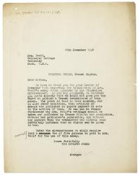 Image of a Letter from The Hogarth Press to Simone David (18/11/1932)
