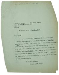 Image of a Letter from The Hogarth Press to Librairie Stock (20/05/1935)