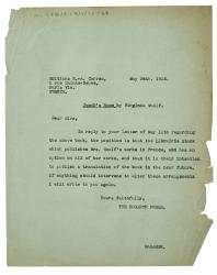 Image of a Letter from Margaret West at The Hogarth Press to Éditions R.-A. Correa (24/05/1935)