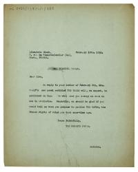 Image of a Letter from Margaret West at The Hogarth Press to Librairie Stock (10/02/1936)