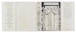 Image of dust jacket for Between the Acts by Virginia Woolf, featuring a black and white Illustration by Vanessa Bell
