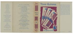 Image of artwork proof of dust jacket for 'Three guineas' 