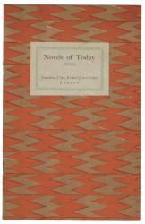 Image of front cover of Jonathan Cape's list of 'Novels of Today' (1922) with orange and brown dust jacket