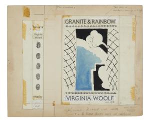 Image of original artwork created by Vanessa Bell for Granite and Rainbow featuring a flower with blue and black colours used