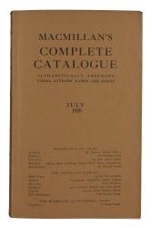 Image of front cover_Macmillan & Co Complete Catalogue July 1920 