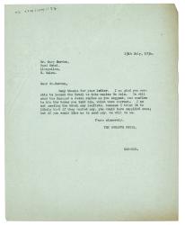 Image of typescript letter from Margaret West to Mary Gordon (13/07/1936) page 1 of  1