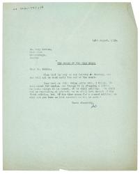 Image of typescript letter from Leonard Woolf to Mary Gordon (12/08/1936) page 1 of 1