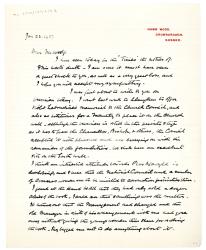 Image of handwritten letter from Mary Gordon to Leonard Woolf (23/01/1937) page 1 of 2