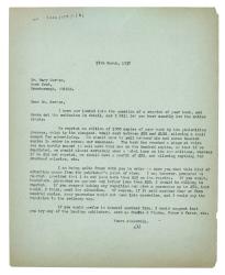 Image of typescript letter from Leonard Woolf to Mary Gordon (17/03/1937) page 1 of 1