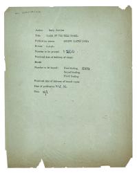 Image of typescript printing binding and delivery information relating to Chase of the Wild Goose (undated) page 1 of 1