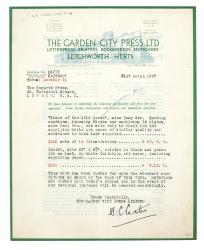Image of typescript letter from The Garden City Press to The Hogarth Press (21/03/1937) page 1 of 2