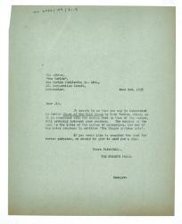 Image of typescript letter from The Hogarth Press to Two Worlds Publishing Co. Ltd (02/06/1938) page 1 of 1
