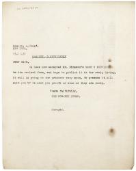 Image of typescript letter from John Lehmann to A. Knopf (19/11/1931) page 1 of 1