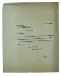 Image of typescript letter from The Hogarth Press to Coralie Hobson (26/02/1936) page 1 of 1