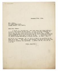 Image of typescript letter from Leonard Woolf to Kathleen Innes (29/01/1926) page 1 of 1