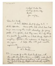 Image of handwritten letter from Kathleen Innes to Leonard Woolf  (30/01/1926) page 1 of 1