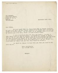 Image of typescript letter from The Hogarth Press to Librarie Kundig (24/09/1926) page 1 of 1