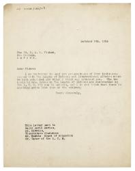 Image of typescript letter from The Hogarth Press to H. A. L. Fisher (09/10/1926)  page 1 of 1