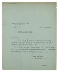 Image of typescript letter from the Hogarth Press to Lowe and Brydone Ltd. (13/03/1934) page 1 of 1