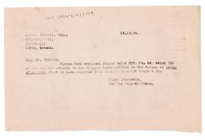 Image of typescript letter from The Hogarth Press to C. H. B. Kitchin (14/12/1944) page 1 of 1