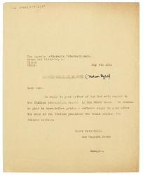 Image of typescript letter from The Hogarth Press to Agenzia Letteraria Internazionale (05/05/1933) page 1 of 1