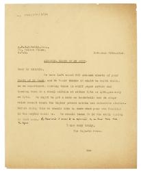 Image of typescript letter from The Hogarth Press to C. H. B. Kitchin (26/11/1934)  page 1 of 1