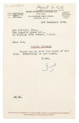 Image of a letter from Pearn, Pollinger and Higham to Ian M. Parsons (03/02/1948) 